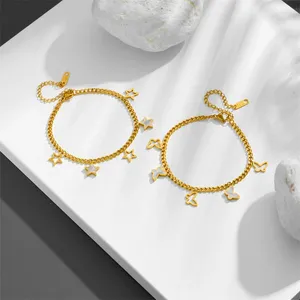 Charm Armbänder ALTERA Edelstahl Schmetterling Armband Frauen Gold Farbe Figaro Kette Trendy Hochzeit Schmuck Geschenk Großhandel