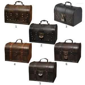 Jewelry Pouches Antique Wooden Boxes Chest For Case Holder Storage Box Contai