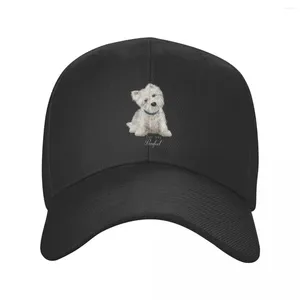 Ball Caps Unisex Sweet West Highland White Terrier Dog Trucker Hat Adult Westie Puppy Adjustable Baseball Cap For Men Women Outdoor