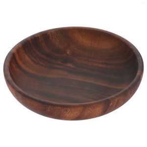 Dinnerware Sets Acacia Wood Bowls And Plates Serving Tray Dish Salad Coffee Table Decor Fruit Wooden Round Creative