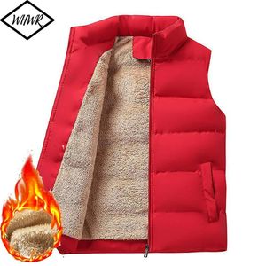 Autumn Winter Men's Business Casual Vest Korean Version Stand Collar Cashmere Padded Jacket tjock plus Velvet Warm Down Cotton 240125