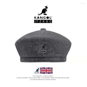 2024 Högkvalitativa basker Kangol Winter Kangaroo Pumpkin Cap Fleece Sboy British Men's and Women's Casual ull hyresvärd Yuppie målare hatt tidvatten 333fffffff