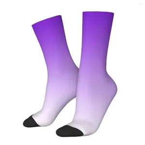 Men's Socks Hip Hop Vintage Purple Light Crazy Unisex Gradient Colorful Harajuku Seamless Printed Happy Crew Sock Gift