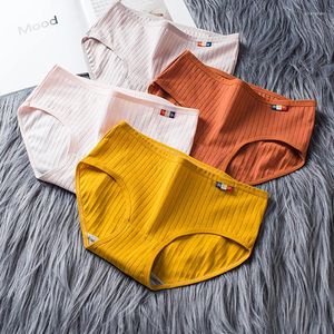 Kvinnors trosor 2024 Kvinnor Bomull Underkläder Sömlös sexig kvinnlig andningsbar fast färg underbyxor Girls underkläder Briefs M-XL