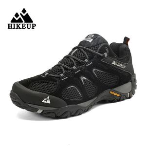 HIKEUP Arrivo Scarpe da trekking in pelle Resistente all'usura Sport all'aria aperta Scarpe da uomo Stringate Uomo Arrampicata Trekking Caccia Sneakers 240119