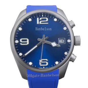 Mens watch Ceramic bezel Japan 8215 automatic movement Timepiece Noctilucent Blue face Rubber strap Wristwatch 41mm