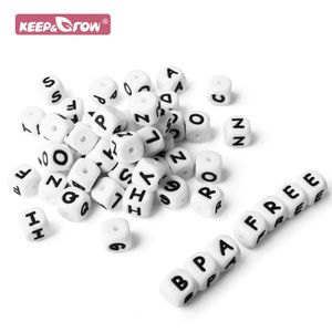 500pcs 12mm Silicone English Alphabet Letter Beads DIY Baby Teething Teether Necklace BPA Free Baby Oral Care Chew Bead Pearl 240123