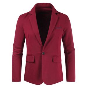 Mens Red Suit Casual Solid Single Breasted Coat Blazers Slim Fit Lapel Collar Formal Suits Fashionable Wedding Groom 240201