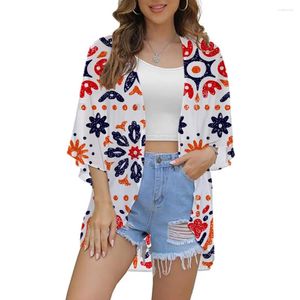 Kadın Mayo 2024 Yaz Moda Kısa Kollu Yarım Koltuklu Kimono Yüksek Kaliteli Konforlu Plaj Giyim Gündelik Top