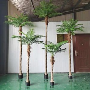 Dekorativa blommor 210/250 cm konstgjorda tropiska kokosnötträd utomhus pool kustdekor extra hög falsk palm bonsai uteplats kontorshus