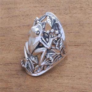 Cluster Rings Bohemian Vintage Jumping Frog Retro Artistic Design Hollow Exaggerated Women For Wedding Mother Days Gift Size 5-12