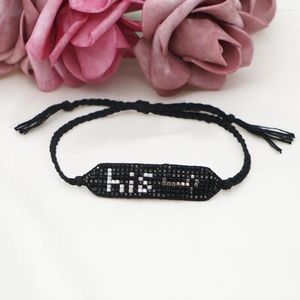 Link pulseiras go2boho diy contas de semente de vidro letras pulseira artesanal atacado miyuki para mulheres trançado borla pulseras femme