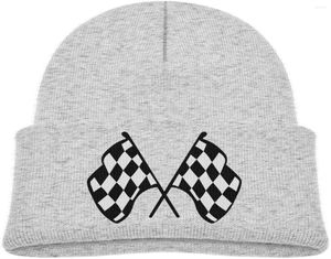 Berets Beanies Hats Boys Girls Funny Warm Caps Checkered Flags Hat Infant Race Flag Baby Cap