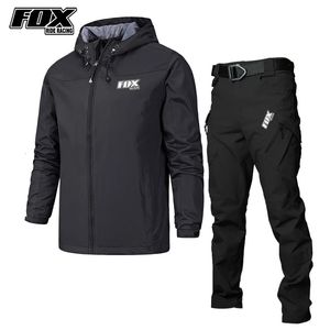 FOX RIDE RACING Cycling Jacket Men Trouser Suit Mtb Mountain Bike Windbreaker Waterproof Motorcycle Pants Kit Bicycle Clothing 240202