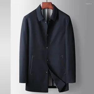 Trench da uomo Marchi di lusso Abbigliamento uomo Cappotto Manica lunga Primavera Autunno Giacca Business Militare Casual Solido di alta qualità