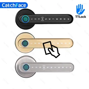 Smart Lock Bluetooth Biometriskt fingeravtryckskortkod med nycklar App Digital Door Electronic Handle