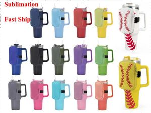 Borse da esterno Custodia per bottiglia d'acqua per sublimazione in bianco di baseball softball per accessori per bicchieri da 40 once Simpatiche borse protettive