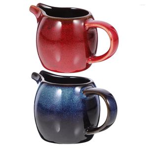 Dinnerware Sets 2 Pcs Ceramic Milk Jug Syrup Small Kettle Coffee Pitcher Pointed Mouth Ceramics Creamer Supplies