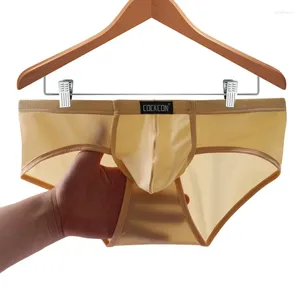 Underpants Men Shorts Sexy Lingerie Gay Underwear Mens Ice Silk Briefs U Convex Pouch Jockstrap