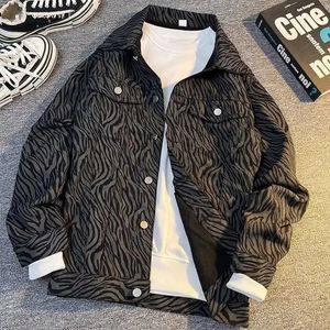 Jeans Coat for Men Hip Hop Denim Jackets Man Black Striped Price Stylish G Trendy Size L S Outwear Fast Delvery Loose Low 240202