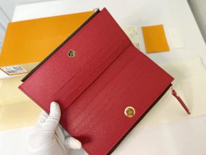 TOP Fashion leather designer wallets luxury purse mens womens clutch Highs quality flower letter zipper coin purses ladies card double bag style Luxury Card Bag