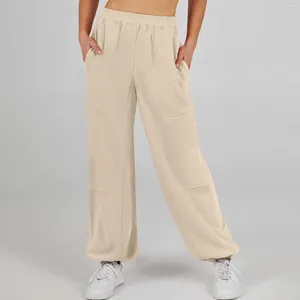 Calças femininas primavera/verão moda casual cor sólida gravata pés feminino pijama