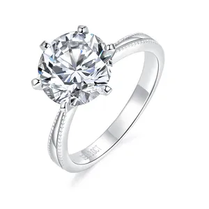 Regalo da donna Anelli in argento 925 con moissanite da 3 ct