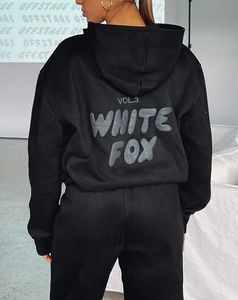 Hiah qualidade designer agasalho raposa branca hoodie define dois 2 peça manga comprida pulôver com capuz 12 cores primavera outono inverno 608