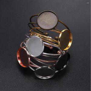 Charmarmband 6st justerbar blank Bangle Cuff Bangles Armband Bezel Inställningar för DIY -smycken som gör 20mm