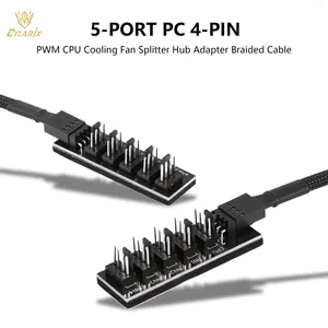 Datorkablar 1 till 5 vägs PWM Fan Hub 4 Pin Splitter CPU Cooling Pin/3Pin Power Cable Desktop Cooler Case Fans