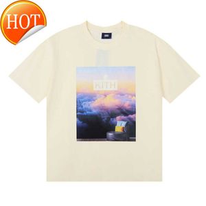 Niche Beauty Trend Limited TOM FABIA Cloud Sea Print locker lässiges vielseitiges Kurzarm-T-Shirt für Männer und Frauen