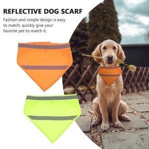 Abbigliamento per cani arancione gilet riflettente Bandana Bandana Sicurezza SCARFA CORCHIEF ALTA VISIBILITÀ cucciolo Triangolo Bibiere Night Walking Yellow