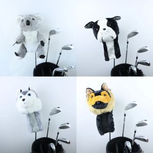 Djurgolfhuvudsaklig passa upp till förarens fairway woods män lady golf club cover mascot novely söt gåvor djur mönster 240202