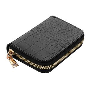 Kvinnor Fashion Mini Credit Card Holder Crocodile Print Women Multi Card Slot dragkedja med myntplånbok skördskortpaket