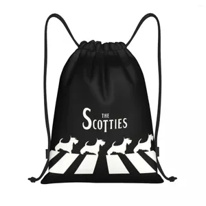 Shopping Bags Custom The Scotties Drawstring Backpack Women Men Lightweight Scottish Terrier Dog Gym Sports Sackpack Sacks For