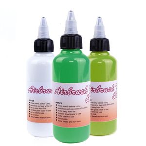 3 Farben Wasserbasierte Spray Airbrush Farbe Nageltinte für Farbverlauf Grün Airbrush Nagelfarbe Gelpoliermittel Kunstwerkzeug 240129