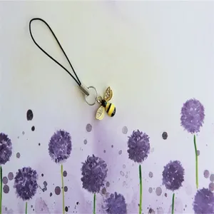 Keychains Bee Phone Charm With Message Small Cell Strap Simple Metal BeePurse Nature Lover Gift Mothers Day
