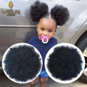 Weilai Postiche Cheveux Chignon Ponytail Afro Puff Soft Head Elastic Hair Rope合成パン黒女性と子供240122