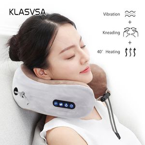 Electric Neck Massager U -formad kudde multifunktionell bärbar axel cervikal utomhushembil Avslappnande massage 240118