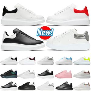 2024 plataforma sapatos casuais branco preto liso lace up designer alpercatas vermelho azul preto homens mulheres treinadores de couro tênis ao ar livre alexandermcqueens