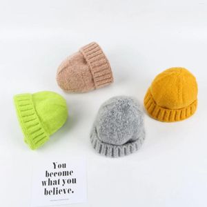 Berets Fashion Warm Baby Winter Hat Knit For Kids Bonnet Wholesale Cute