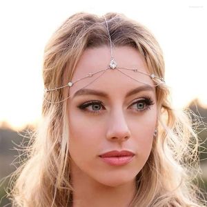 Hair Clips Stonefans Metal Head Chain Jewelry Crystal For Women Festival Party Halloween Prom Costume Bridal Wedding Headbands Gifts