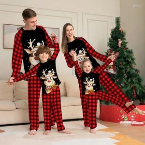 Women's Sleepwear 2024 Christmas Family Matching Pajamas Set Mother Father Kids Clothes Look Outfit Baby Girl Rompers Pyjamas