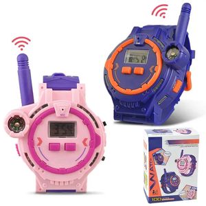 어린이를위한 Walkie Talkies watch watwie talkies for kids 2 pack 양방향 워키 토키 아이 캠핑 야외 장난감 240118