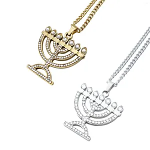 Hänge halsband menorah halsband ornament hanukkah kedja judisk för bröllop födelsedag påsk juldag