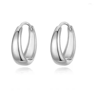 Orecchini a cerchio in argento sterling 925 semplici e lisci Huggies gotici per le donne europee unisex piercing gioielli rock fibbie per le orecchie