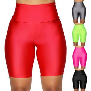 Stage Wear Pantaloncini da yoga sportivi in tinta unita per fitness attivo da donna per l'allenamento in palestra