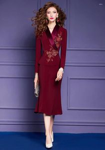 Casual Kleider Elegante Luxus Perlen Trompete Abend Dinner Party Für Frauen 2024 Frühling Plus Größe Midi Cocktail Kleid Rot Schwarz