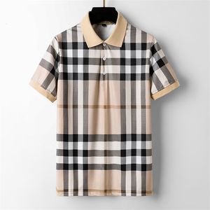 Designer masculino camisa polo com rosca lapela manga curta casual marca bordado puro algodão marca puro algodão alta rua negócios moda