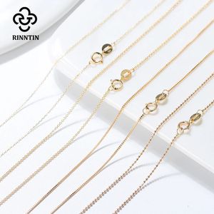 Rinntin colar de corrente de ouro sólido 10k real para mulheres au417 simples colar básico de ouro puro corrente de pescoço joias finas fc 240118